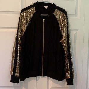 Black and gold sequin jacket